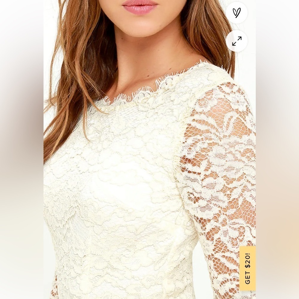 Lulu's Ivory Lace Sheath Mini Dress - Picture 4 of 16